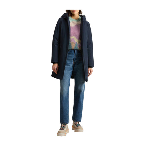 Woolrich Parka Parka Donna lungo Firth liscio Blu - Francavilla Moda